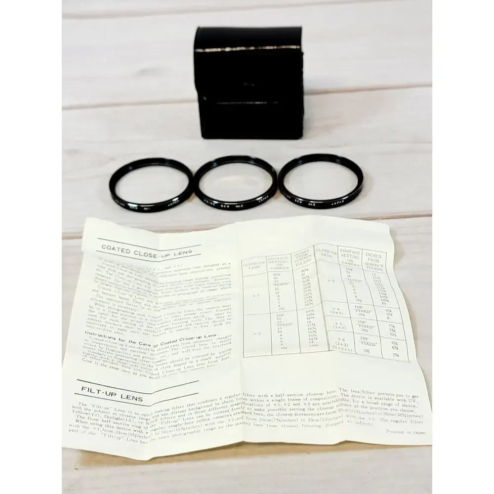 Prinz 52mm Closeup Lens Set #1, 2, 3 With Case and Manual Made in Japan
